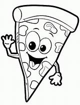 Pizza Face Coloring Kids Fun Pages Printable Colouring Food Shopkins sketch template