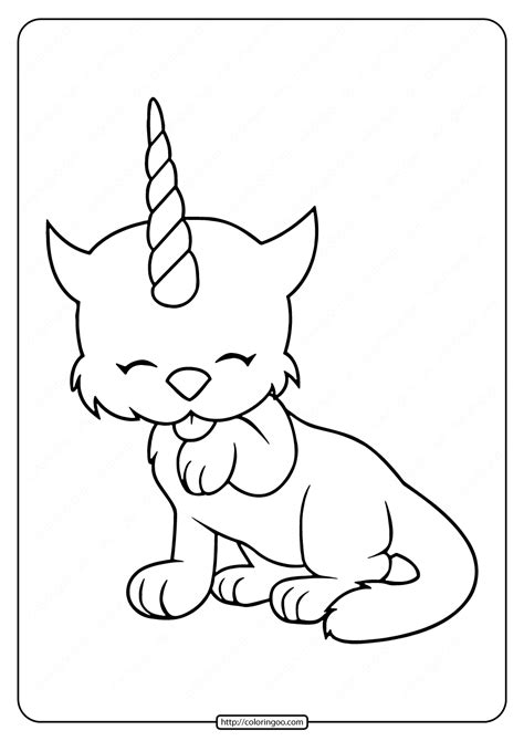 unicorn kitten coloring pages