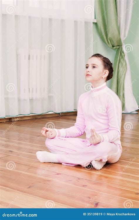 girl exercising indoor stock image image  female people