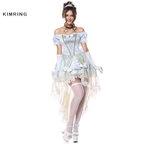 kimring sexy princess halloween costume cinderella cosplay brocade