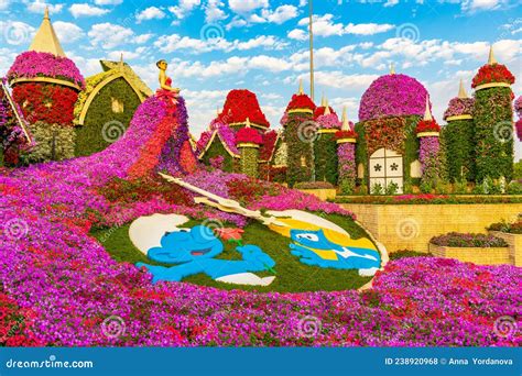 floral clock  dubai miracle garden dubai uae editorial stock photo image  destination