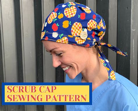 scrub cap sewing pattern  surgical cap sewing instant