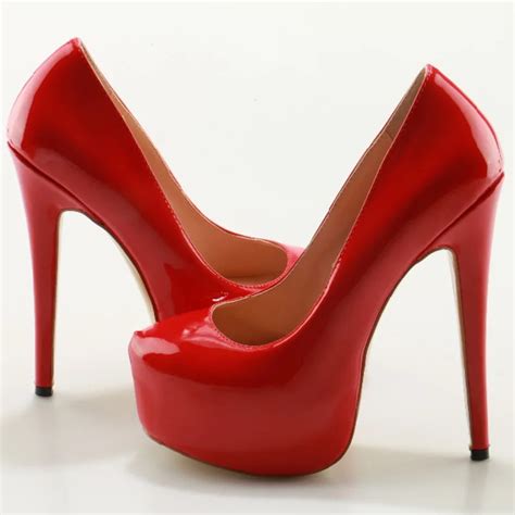 red patent leather platform pumps  toe high heel cm pumps women hot selling slip  dress
