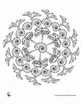 Coloring Summer Pages Mandala Mandalas Colouring Beach Kids Flowers Color Woojr sketch template
