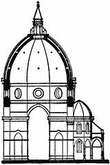 Dome Cathedral Duomo Clipart Florence Maria Santa Fiore Del Section Italy Church Cliparts Architecture Renaissance Italian Wetlands Basilica Coloring Pages sketch template