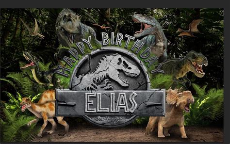 dinosaur jurassic park world personalised birthday party banner