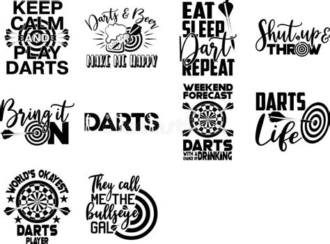 set os darts quotes darts vector sport quotes stock vector illustration  note design