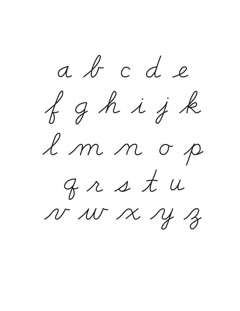 cursive alphabet  printable