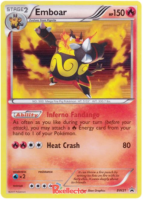 emboar black and white promos 21 pokemon card