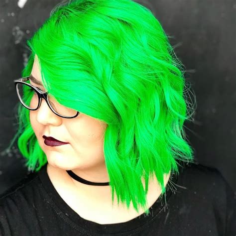Rinadeedoeshair With Images Neon Green Hair Permanent Hair Color