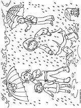 Rainy Kids sketch template