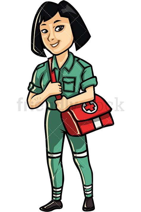 Asian Woman Nurse Cartoon Vector Clipart Friendlystock