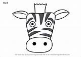 Draw Zebra Drawing Face Kids Step Animal Tutorials Learn Drawings Paintingvalley sketch template