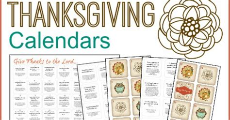 thanksgiving calendar printables