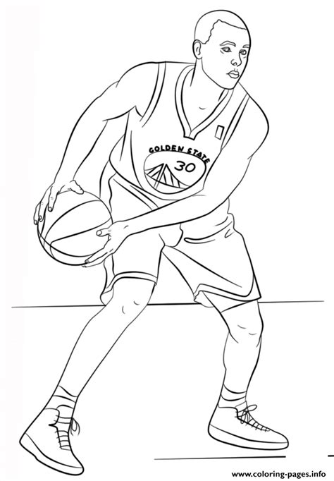 stephen curry nba sport coloring page printable