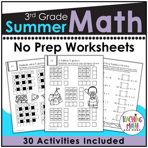 grade summer math packet  math review   blueprint teacher