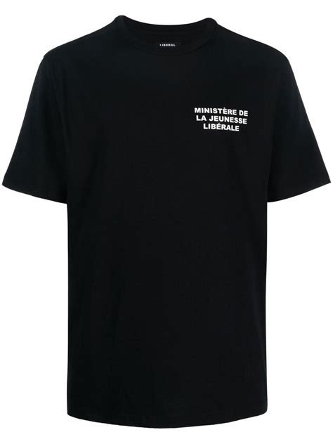 liberal youth ministry logo print short sleeve t shirt farfetch