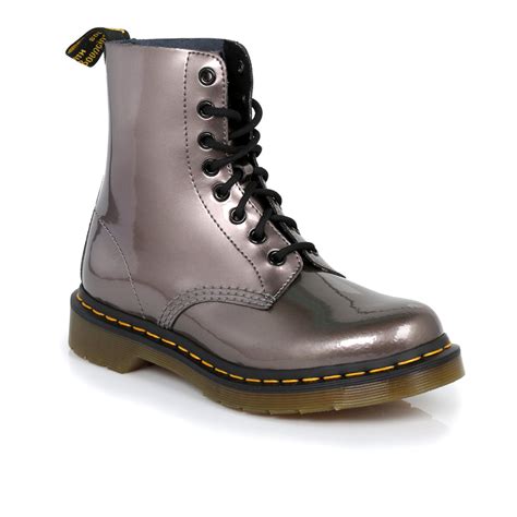 dr martens metallic pewter pascal leather boots sizes   ebay