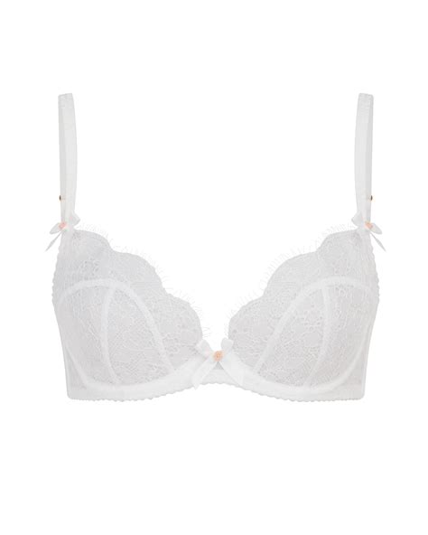 lorna lace plunge underwired bra in white by agent provocateur outlet
