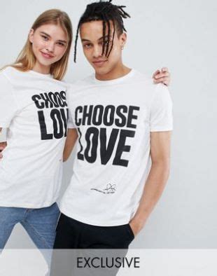 asos  refugees choose love  shirt en coton biologique blanc  asoscom