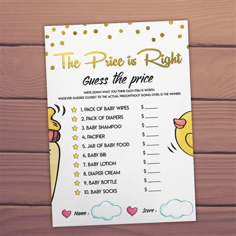 the price is right bridal shower games printable bachelorette etsy