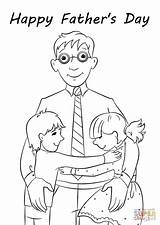 Coloring Pages Happy Father Fathers Printable Crafts Paper Drawing Colorings sketch template
