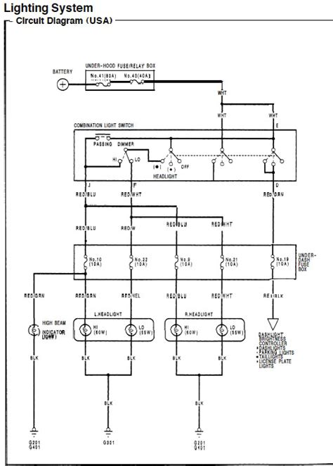 honda civic headlight wiring diagram wiring diagram