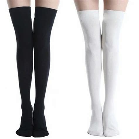 Black And White Alive Premium Socks Cotton School Stockings At Best