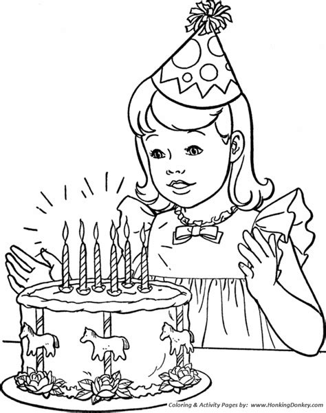 birthday coloring pages  printable kids birthday party cake