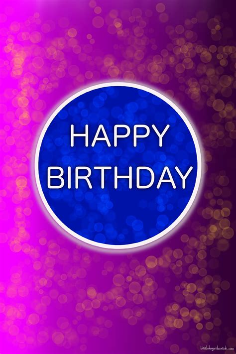 Simple Blue Purple Happy Birthday Ecard Birthday Wish Cards
