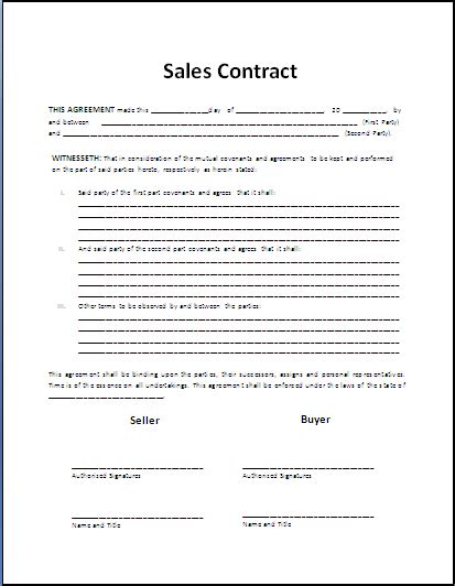 contract template  printable documents