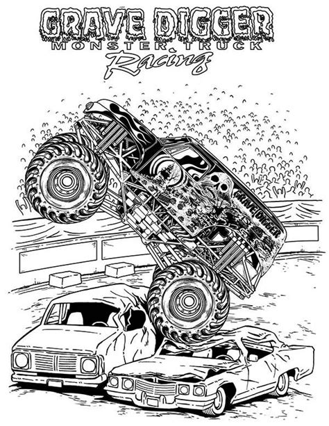 monster truck grave digger monster truck coloring page grave digger