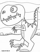 Coloring Pages Dinosaur Doodle Alley Color Round sketch template