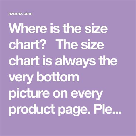 size chart  size chart     bottom