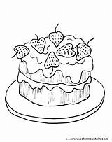 Cake Coloring Pages Strawberry Birthday Colouring Cakes Sheet Printable Strawberries Shopkins Cream Happy Getdrawings Drawing Shortcake Cupcake Candy Print Ariel sketch template