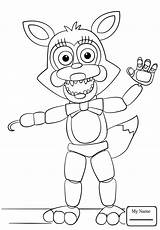 Fnaf Coloring Pages Chica Getcolorings Print Toy Foxy Printable Freddys Nights Five sketch template
