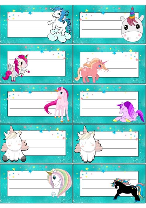 modele notebook labels stickers girls unicorn postermywall