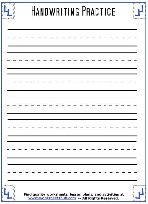 blank handwriting worksheets  kindergarten writing practice