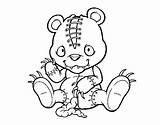 Scary Coloring Pages Tattered Teddy Kids sketch template