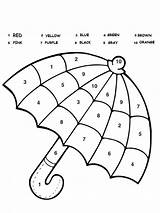 Nummer Paraplu Zahlen Kleur Regenschirm Malen Kleurplaten Ausmalbild Leukekleurplaten Besteausmalbilder Malvorlage sketch template