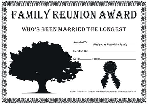 family reunion award certificate printables printable form