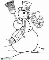 Snowman Coloring Printable Pages Kids Below Click sketch template