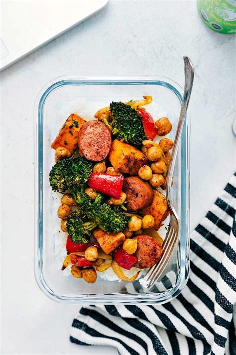 One Pan Healthy Sausage Chickpeas And Veggies Chelsea S Messy Apron