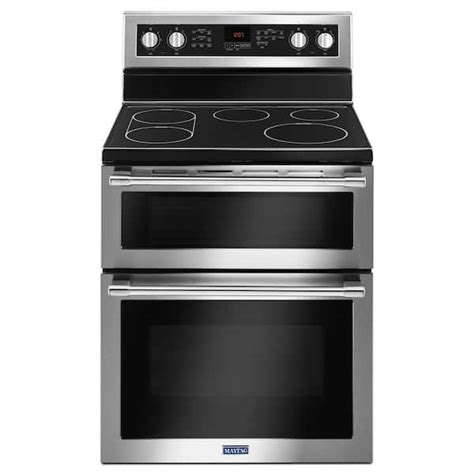 maytag  cu ft double oven electric range  convection oven