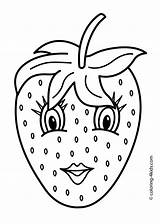 Coloring Pages Fruits Printable Kids Fruit Strawberry Drawing Colouring Eyes Cute Simple Basket Step Print Vegetables Sheets Color Boyama Draw sketch template