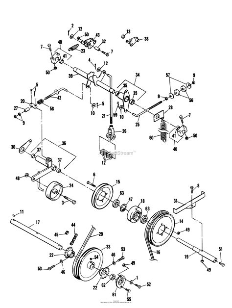 bunton bobcat ryan   lawnaire  parts diagram  aerator drive