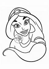 Coloring Pages Princess Jasmine Disney Face Kids Girls sketch template