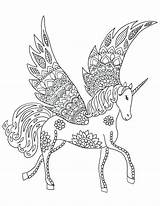 Mandalas Unicornios sketch template