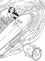 Moana Coloring Pages Waves Battling Print Size Printable sketch template