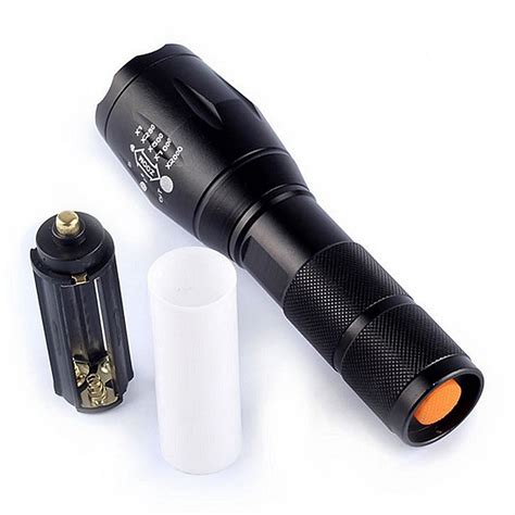 led flashlight lumen xm  zoomable led torch suitable  aaa black aluminum led